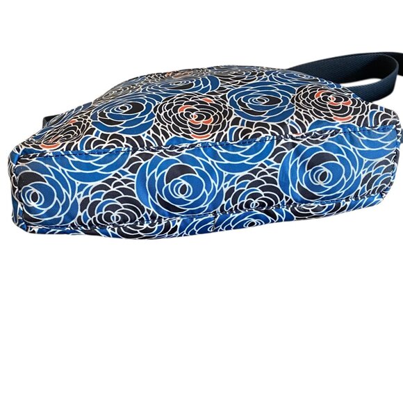 Kipling Angie Crossbody Travel Purse Bag Blue Floral Print #199N - Picture 5 of 9